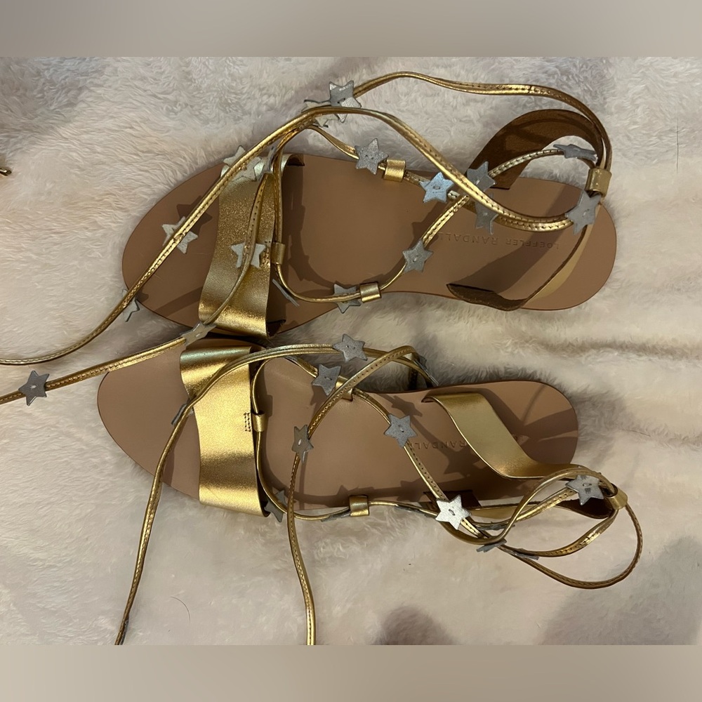 Loeffler Randall Gold and Silver Star Gladiator Sandals - Picture 2 of 7